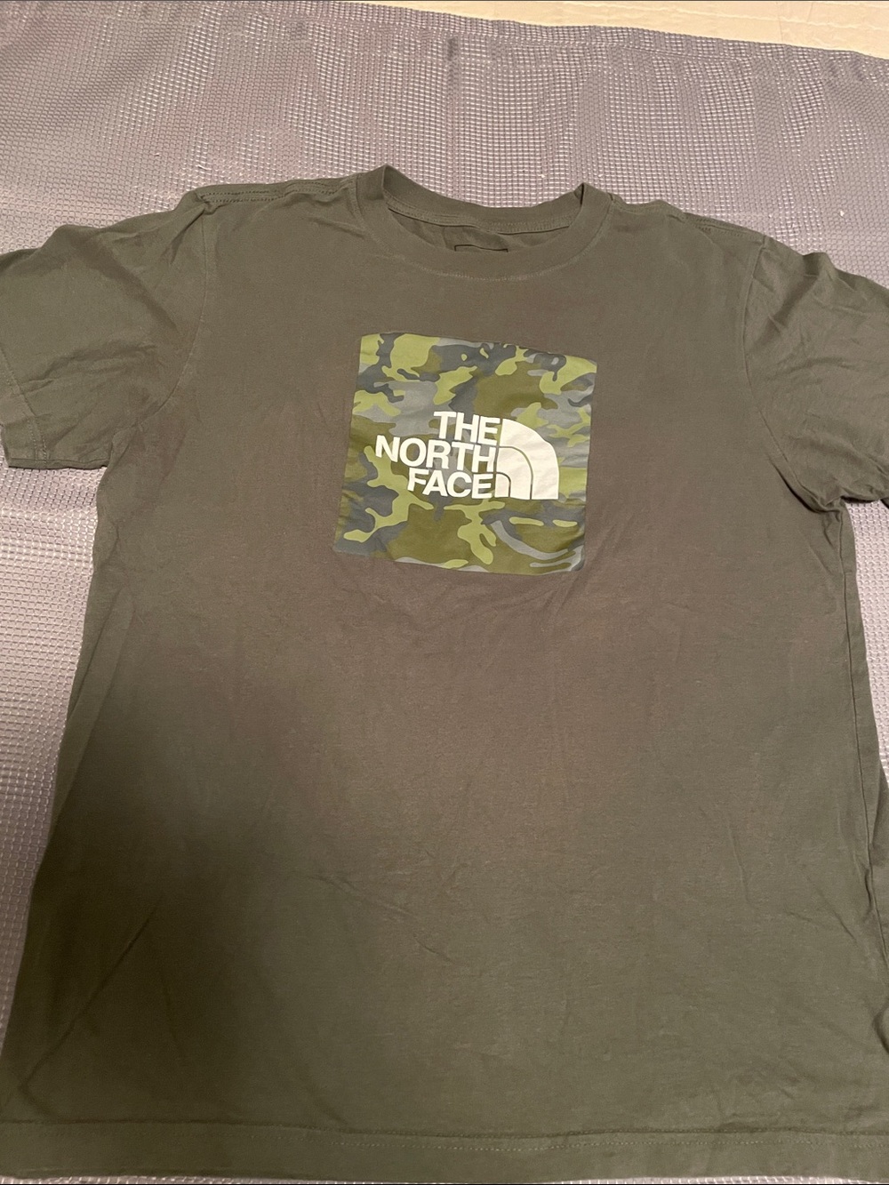 The North Face Olive Green Camo Logo Short Sleeve Tee